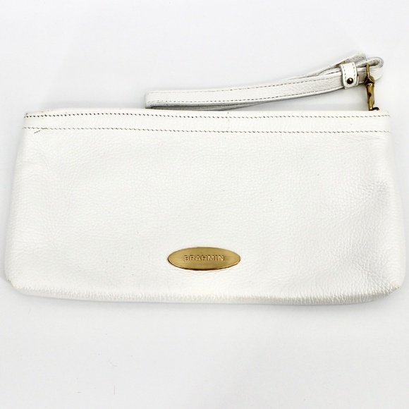 Brahmin Handbags - Brahmin white pebbled leather wristlet